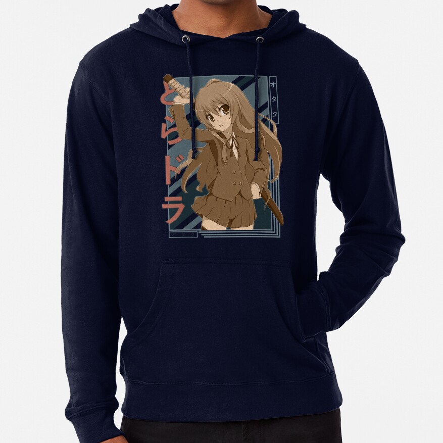 Taiga Aisaka Toradora Retro Blue Black Design Hoodie - Image 5
