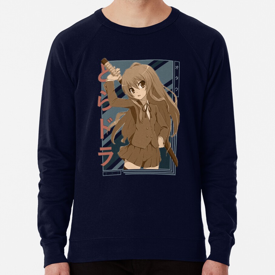 Taiga Aisaka Toradora Retro Blue Black Design Sweatshirt - Image 5